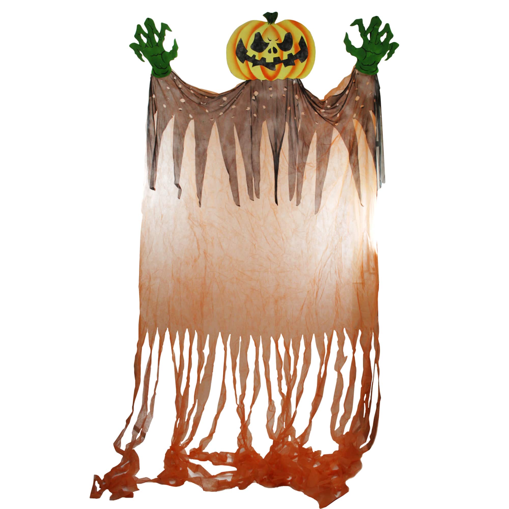 11ft. Scary Jack-o'-Lantern with Monster Hands Hanging Halloween Decoration